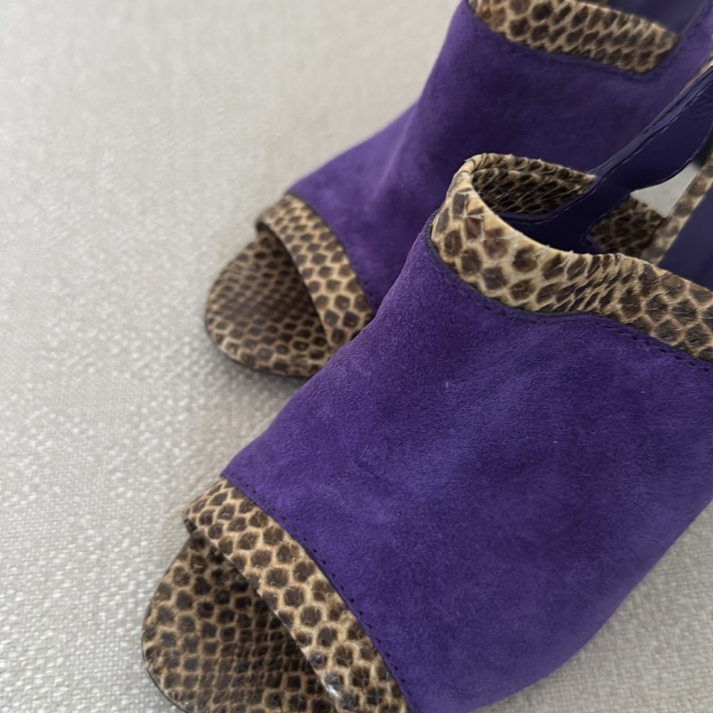 Bottega Veneta Purple and Brown Heels with Suede Finish - Picture 11 of 12
